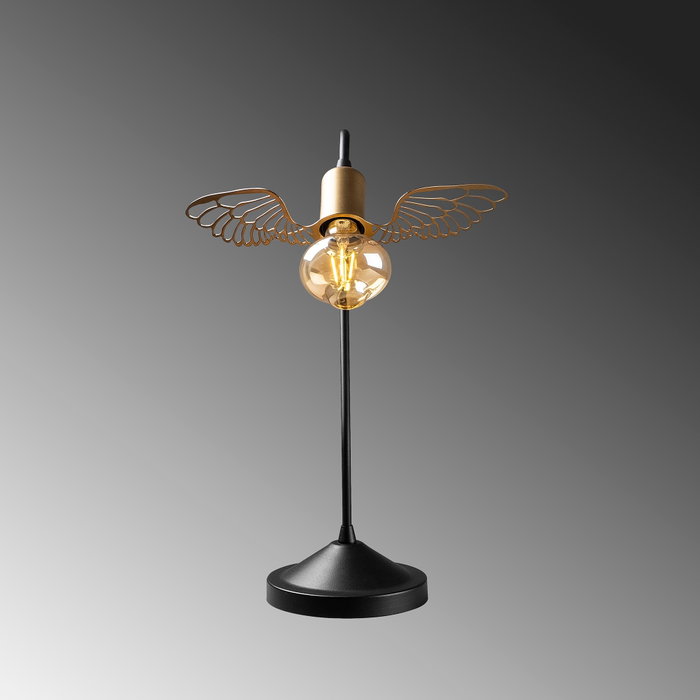 Opviq Angel - 5061 Lámpara de mesa negra y dorada